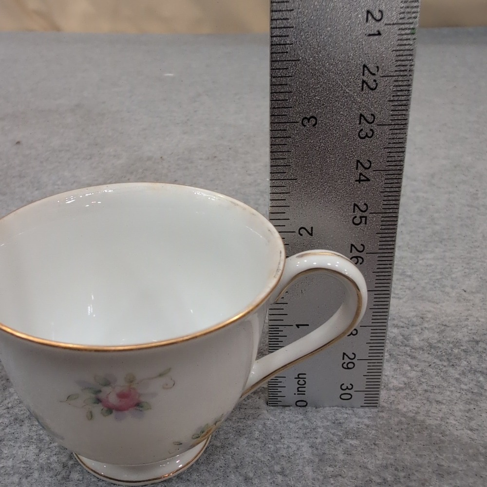 Hand Painted Gold China Made in Occupied Japan Teacup Saucer Floral Gilded Rim - Picture 4 of 6